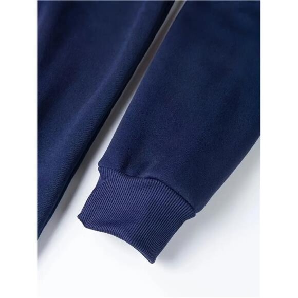 NWT Men's Technical Quarter-Zip Hoodie Navy Blue Utility Pocket Sweatshirt - Picture 5 of 5